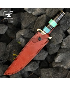 Custom Damascus Bowie Knife