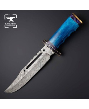 Custom Damascus Hunting Knife