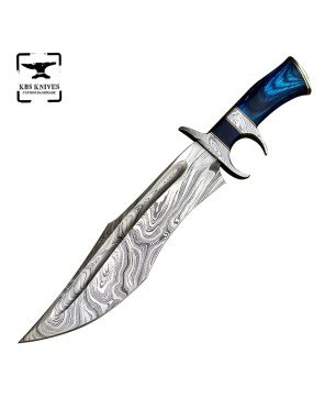 Custom Handmade Damascus Steel Bowie Knife - Exceptional Craftsmanship