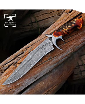 Damascus Steel Hunting Knife