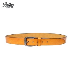 Handcrafted Tan Leather Belt - Timeless Elegance with Zinc Buckles