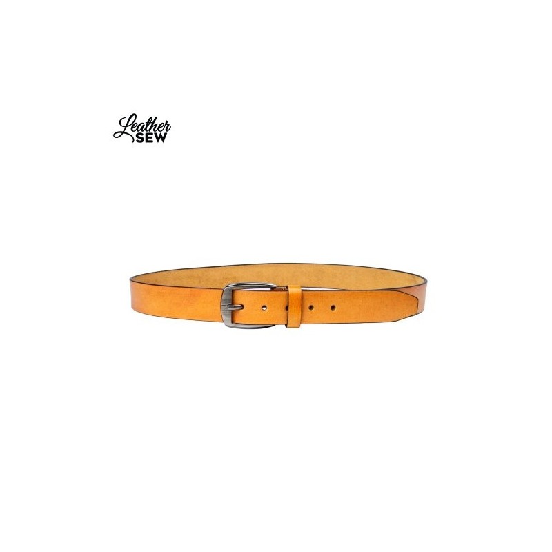 Handcrafted Tan Leather Belt - Timeless Elegance with Zinc Buckles