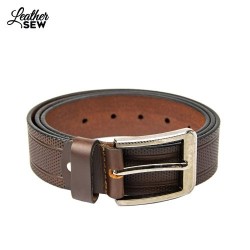 Handcrafted Men's Rope Print Leather Belt - Premium Quality