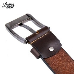 Handcrafted Men's Rope Print Leather Belt - Premium Quality