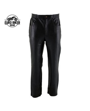 Men's Black Fitted Leather Pants - Timeless Style