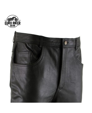 Men's Black Fitted Leather Pants - Timeless Style