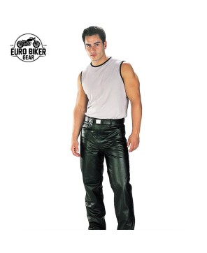 Men's Black Fitted Leather Pants - Timeless Style