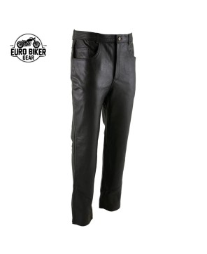 Men's Black Fitted Leather Pants - Timeless Style