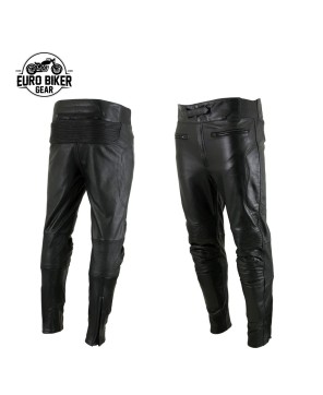 Men's Black Leather Racing Pants - X-Armor Protection