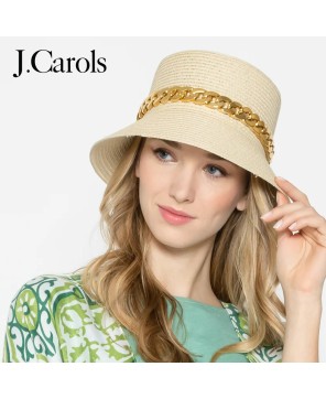 Stylish Chain Band Straw Bucket Hat