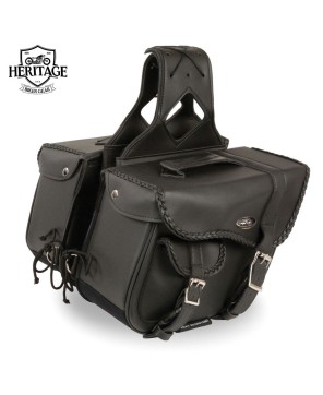 Performance Black Braided PVC Saddlebag