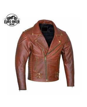 Modern Tan Brown Leather Jacket for Adventure Riders