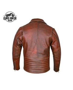 Modern Tan Brown Leather Jacket for Adventure Riders