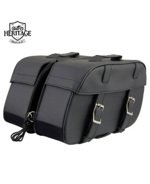 Enhance Your Bike with the Black Medium Zip-Off Leather Saddlebag