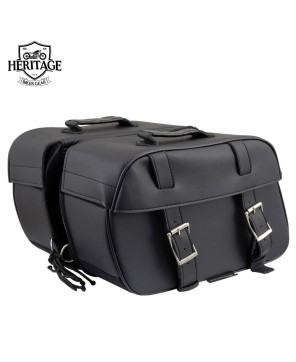 Enhance Your Bike with the Black Medium Zip-Off Leather Saddlebag