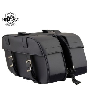 Enhance Your Bike with the Black Medium Zip-Off Leather Saddlebag