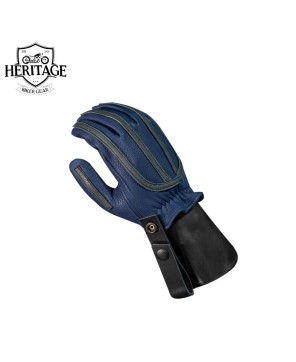 Blue and Grey Ranch Road Gloves for Motorcycle Enthusiasts