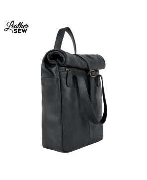 Stylish Roll Top Backpack: Timeless Elegance in Full Grain Leather