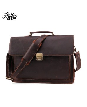 Premium Leather Laptop Briefcase for Professional Style