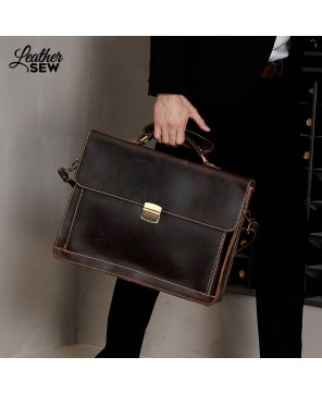 Premium Leather Laptop Briefcase for Professional Style