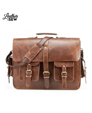 The Retro Leather Laptop Backpack - Timeless Elegance