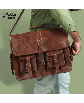 The Retro Leather Laptop Backpack - Timeless Elegance