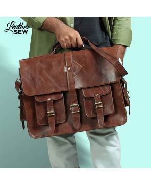 The Retro Leather Laptop Backpack - Timeless Elegance