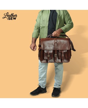 The Retro Leather Laptop Backpack - Timeless Elegance