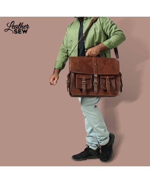 The Retro Leather Laptop Backpack - Timeless Elegance