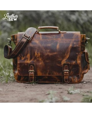 Experience Timeless Elegance with Antique Leather Laptop Bag