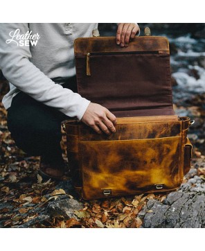 Experience Timeless Elegance with Antique Leather Laptop Bag