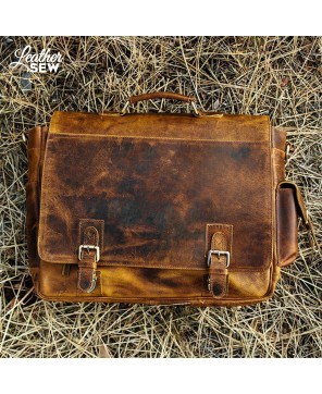 Experience Timeless Elegance with Antique Leather Laptop Bag