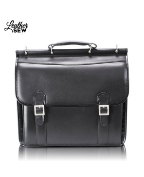 Sleek Black Leather Briefcase