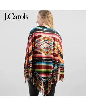 Serape Collection Poncho - Vibrant Mexican Style for Women