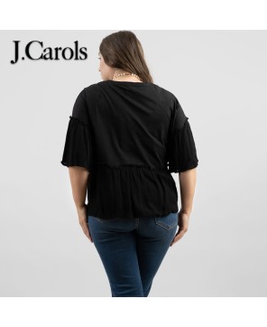 Women's Jersey Contrast Crepe Viscose Shirt