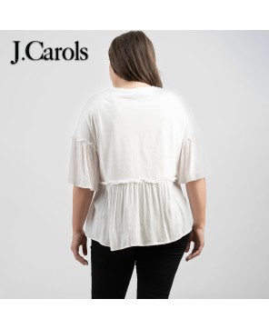 Women's Jersey Contrast Crepe Viscose Shirt