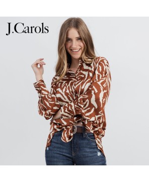 Satin Fabric Zebra Print Shirt - Luxurious Print Fashion