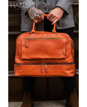 The Raleigh Tan Leather Travel Holdall