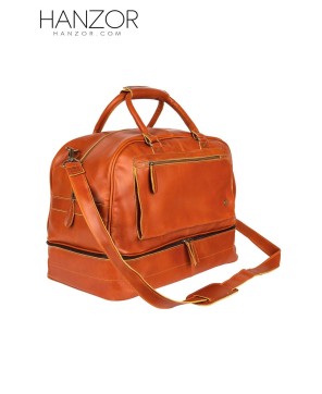 The Raleigh Tan Leather Travel Holdall