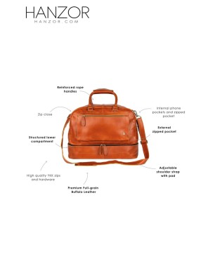 The Raleigh Tan Leather Travel Holdall