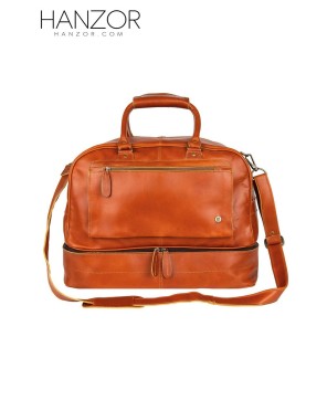 The Raleigh Tan Leather Travel Holdall