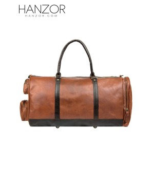 Vintage Brown Leather Weekender Bag - Stylish & Spacious