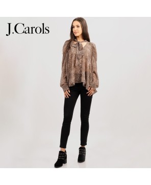 Leopard Print Deep V Shirt - Stylish & Trendy Women's Fashion