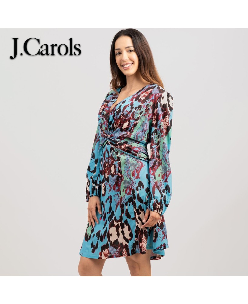 Snake Print Wrap Dress - Exude Confidence in this Stylish Dress