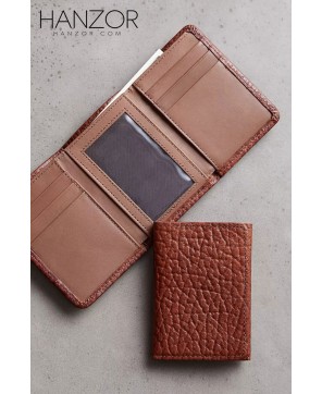 Men’s Leather Trifold Wallet - Durable Bison & Steer Hide