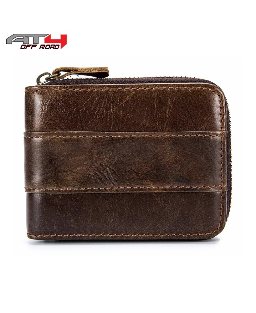 Multi-Slot Leather Zipper Wallet - Stylish and Functional