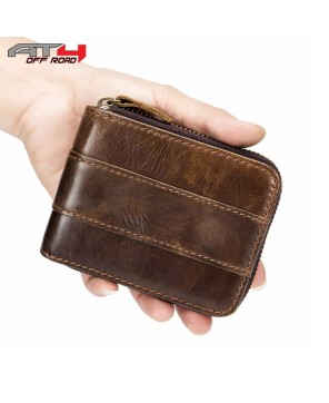 Multi-Slot Leather Zipper Wallet - Stylish and Functional