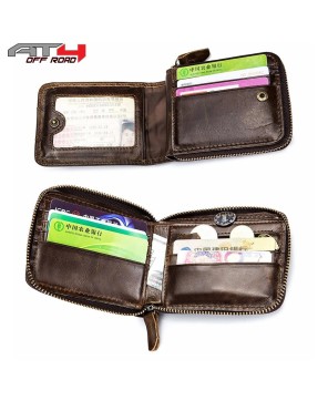 Multi-Slot Leather Zipper Wallet - Stylish and Functional