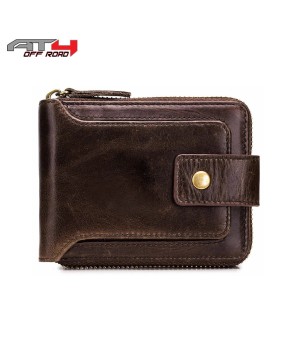 RFID Blocking Bifold Wallet with Zipper | Secure Card Protection