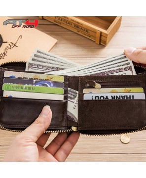 RFID Blocking Bifold Wallet with Zipper | Secure Card Protection